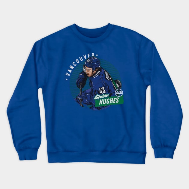 Quinn Hughes Vancouver Dots Crewneck Sweatshirt by artbygonzalez